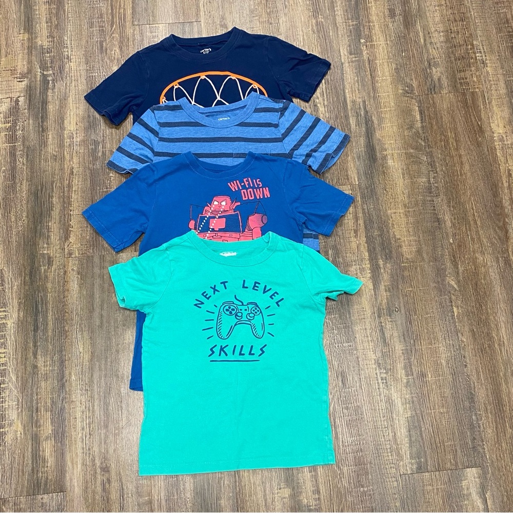 Kids Graphic T-Shirts - Blue and Green Carters‎ Kids Osh Kosh Bundle of 4 Size 7